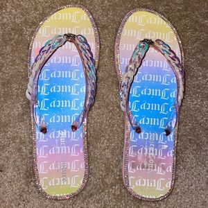 Juicy Couture Rainbow Bling Flip Flops